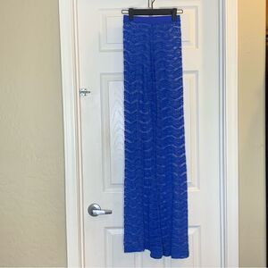 Fashion Nova Sheer Blue Lace Pants High Rise 35.5” Inseam Size XS